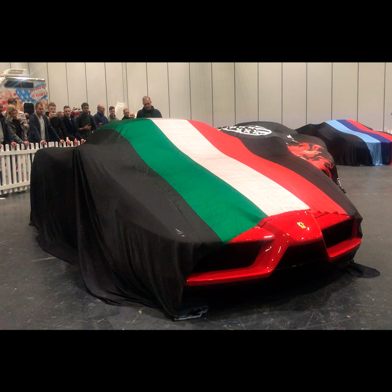 Italian Tricolore Reveal Specialised Indoor Car Cover for Ferrari & Lamborghini From