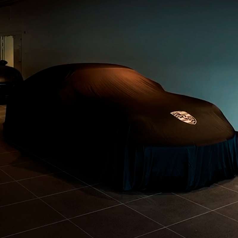 AirShroud Remote Control Reveal - Small indoor car cover with custom logo - AirShroud