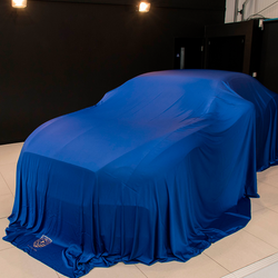 Small Indoor Reveal Royal Blue Car Cover only with custom logo